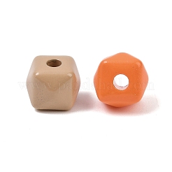 不透明なアクリルビーズ  キューブ  多面カット  ミックスカラー  8x8x6.5mm  穴：1.8mm&nbsp;OACR-H058-02