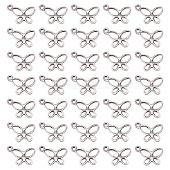 304ステンレススチール昆虫チャーム蝶ペンダント  ステンレス鋼色  11x9x1mm  穴：1mm&nbsp;STAS-TAG0001-02P
