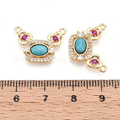 Synthetic Turquoise Rectangle with Flower Pendants&nbsp;KK-N258-15G