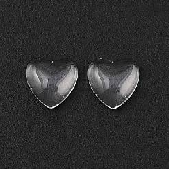 透明なガラスのハートカボション  透明  10x10x4~4.5mm&nbsp;GGLA-R021-10mm