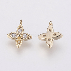 Brass Micro Pave Cubic Zirconia Charms&nbsp;X-ZIRC-F081-13G