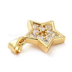 Rack Plating Brass Micro Pave Clear Cubic Zirconia Pendants&nbsp;KK-Q784-23G