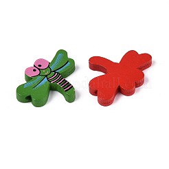 Printed Natural Maple Wood Beads&nbsp;WOOD-N019-03