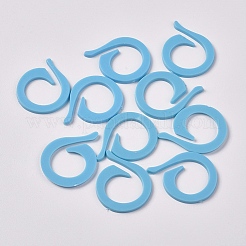 プラスチックカウントスプリットリング  ステッチマーカーリング  diy編み物ツール  ブルー  27x21x1.5mm&nbsp;DIY-WH0152-24B-02