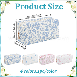 4Pcs 4 Colors Rectangle Cotton Cosmetic Pouches&nbsp;AJEW-MA0001-57