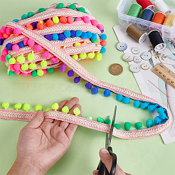 10 Yards Polyester Pom Pom Ball Tassel Ribbons&nbsp;DIY-PH0033-31