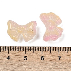 透明ガラスビーズ  蝶結び  焼き付け塗料  バリーウッド  13x17.5x8.5mm  穴：1mm&nbsp;DGLA-E004-10D