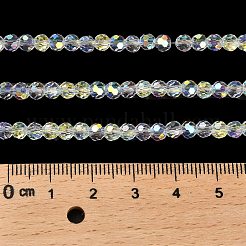 電気メッキガラスビーズセット  多面カット  ラウンド  透明  4mm  穴：0.8mm  約97~99個/連  14.25'~14.45'''（36.2~36.7センチメートル）&nbsp;X-EGLA-D030-13