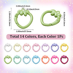 14Pcs 14 Colors Alloy Spring Gate Rings&nbsp;FIND-SC0023-28