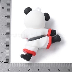 PVCプラスチックの大きなペンダント  コンフンパンダ  ホワイト  57x43.5x17.5mm  穴：2mm&nbsp;LS-KY-D300-03C