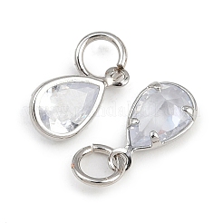 Brass Micro Pave Clear Cubic Zirconia Charms&nbsp;KK-A269-38P