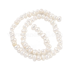 天然養殖淡水パールビーズ連売り  ポテト  ベージュ  2.8~3.2mm  穴：0.5mm  約70個/連  6.89''（17.5センチメートル）&nbsp;PEAR-C003-11A