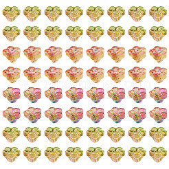 100Pcs Baking Paint and Golden Metal Enlaced Glass Beads&nbsp;DGLA-TAD0001-01