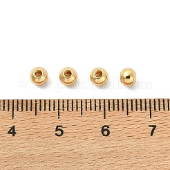 シェグレイスの真鍮ビーズ  ラウンド  長持ちメッキ  カドミウムフリー＆ニッケルフリー＆鉛フリー  18KGP本金メッキ  4x3.5mm  穴：1.5mm&nbsp;XGR0057G-23G