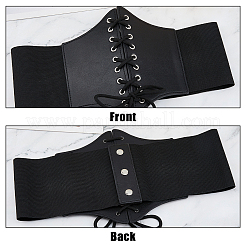 Imitation Leather Wide Elastic Chain Belt&nbsp;AJEW-WH0314-148A