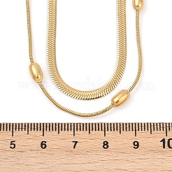 304 Stainless Steel Snake Chain Double Layer Necklaces for Women&nbsp;LS-NJEW-Z072-03G