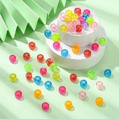 プラスチックビーズ  グリッターパウダー付き  ロンデル  ミックスカラー  9x6mm  穴：3.5mm&nbsp;KY-YW0001-36