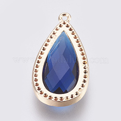 Brass Glass Pendants&nbsp;X-KK-O105-01KCG-G