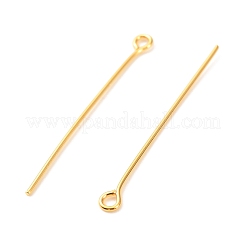 真鍮製アイピン  18KGP本金メッキ  35x3x0.7mm  穴：1.5mm&nbsp;KK-F824-113C-G