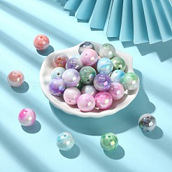 グラデーションカラーの不透明樹脂ビーズ30個。  ABカラー  ラウンド  ミックスカラー  16mm  穴：2mm&nbsp;RESI-CJ0003-09