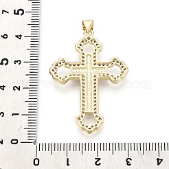 Brass Micro Pave Clear Cubic Zirconia Pendants&nbsp;KK-N268-89G