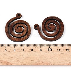 天然ウォールナットウッドペンダント  染色されていない  フラットラウンド  ココナッツブラウン  35x30x3mm  穴：2mm&nbsp;WOOD-T032-02
