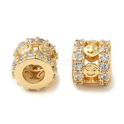 Rack Plating Brass Cubic Zirconia Beads&nbsp;KK-Z033-26G