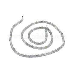 天然石ラブラドライトビーズ連売り  多面カット  ロンデル  2.5~3.5x1.5mm  穴：0.6mm  約90個/連  15.35（39センチメートル）&nbsp;G-I249-D17
