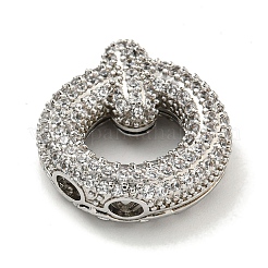 Platinum Plated Brass Micro Pave Cubic Zirconia Pendants&nbsp;KK-L073-001P-Q