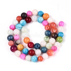 淡水シェルビーズ連売り  染め  ラウンド  ミックスカラー  6.5~7.5mm  穴：1mm  約50個/連  13.31インチ〜13.58インチ&nbsp;X-SHEL-T013-003