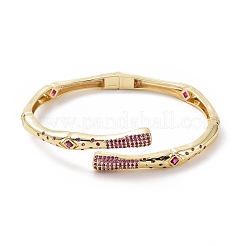 Cubic Zirconia Rhombus Open Cuff Bangle&nbsp;BJEW-F445-12G