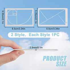 2Pcs 2 Styles Golden Ratio Plastic Fibonacci Composition View Finder&nbsp;AJEW-DR0001-86
