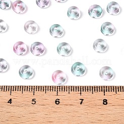Spray Painted Transparent Glass Seed Beads&nbsp;SEED-T007-05E