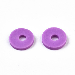 手作り樹脂粘土ビーズ  ジュエリー工芸用品のDIY用  ディスク/フラットラウンド  ヒシビーズ  ミディアム蘭  6x1mm  穴：2mm  約23500個/1000g&nbsp;CLAY-Q251-6.0mm-112
