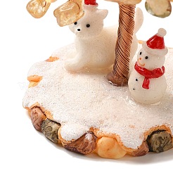 Christmas Natural Yellow Quartz Chips Tree Decorations&nbsp;DJEW-K028-01D