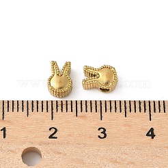304ステンレススチールビーズ  18KGP本金メッキ  兎  7x5x3.5mm  穴：1.8mm&nbsp;STAS-V010-01G-08