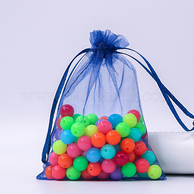 Rectangle Organza Drawstring Bags&nbsp;CON-PW0001-054B-03-1