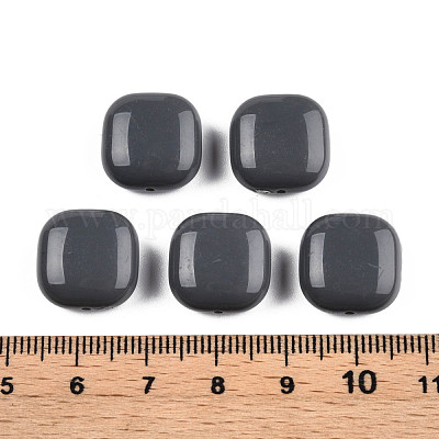 不透明なアクリルビーズ  正方形  グレー  15x15x7.5mm  穴：1.2mm  約375個/500g&nbsp;MACR-S373-147-A03-1