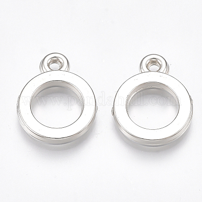 CCBプラスチックペンダント  リング  プラチナ  17x13.5x2.5mm  穴：1.5mm  約2050個/500g&nbsp;CCB-S160-92-1