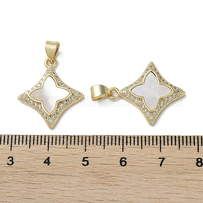 Brass Micro Pave Cubic Zirconia Pendants&nbsp;KK-G485-05G-1