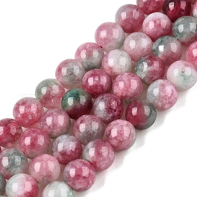 Dyed Natural White Jade Beads Strands&nbsp;G-T138-6mm-210-12-1