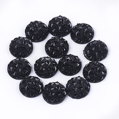 樹脂カボション  半円  ブラック  12x3~3.5mm&nbsp;CRES-T012-01J-1