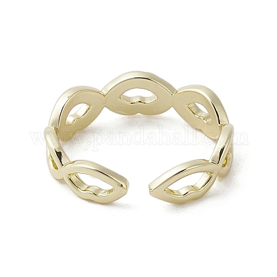 Brass Adjustable Open Rings&nbsp;RJEW-K257-67G-1