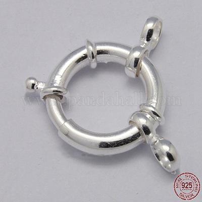スターリングシルバーの大きなスプリングリング留め金925個  銀  12mm&nbsp;STER-A007-13B-1