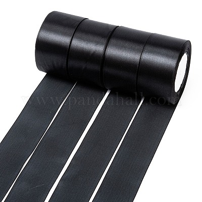 シングルフェイスサテンリボン  ポリエステルリボン  ブラック  2インチ（50mm）  約25ヤード/ロール（22.86メートル/ロール）  100ヤード/グループ（91.44メートル/グループ）  4のロール/グループ&nbsp;RC50MMY-039-1