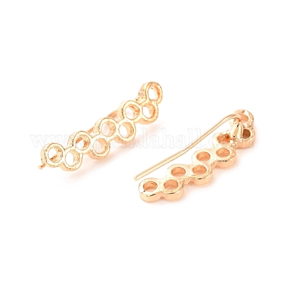 合金ダングルピアス  リング  ゴールドカラー  20x6mm  ピン：0.6mm&nbsp;EJEW-F270-06GF-1