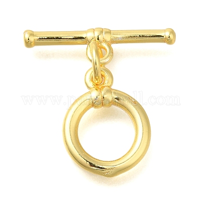 真鍮製マンテル  フラットラウンド  ゴールドカラー  リング：13x10x1.7mm  穴：1.2mm  バー：4.8x17.5x2mm  穴：1.2mm&nbsp;KK-B121-03G-1