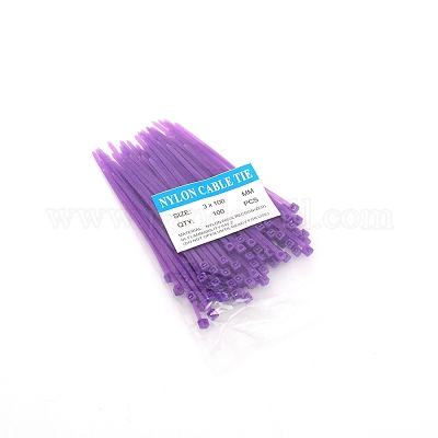 プラスチックケーブルタイ  タイラップ  ジップタイ  パープル  100x4.5x3.5mm  100個/袋&nbsp;KY-CJC0004-01A-1
