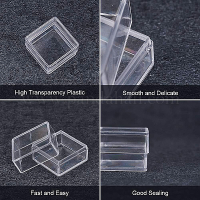 ポリスチレンプラスチックビーズコンテナ  キューブ  透明  3x3x2.2cm&nbsp;CON-BC0004-24A-1
