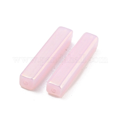 電気メッキガラスビーズ  多面カット  長方形  ピンク  19.5~20x4x4mm  穴：1mm&nbsp;GLAA-D024-01A-1